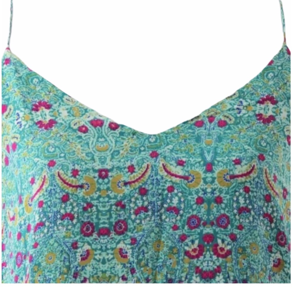 New Maeve x Anthropologie Meret 2 | XS Blue Pink Silk Floral Tank Tunic Top - Picture 6 of 10